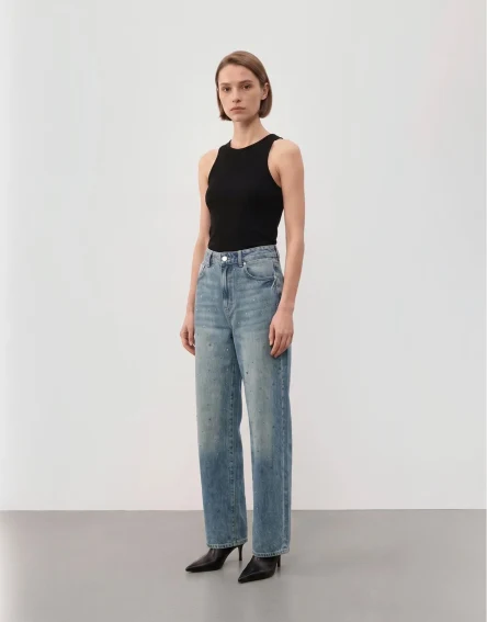 Dena Taşlı Denim Pantolon